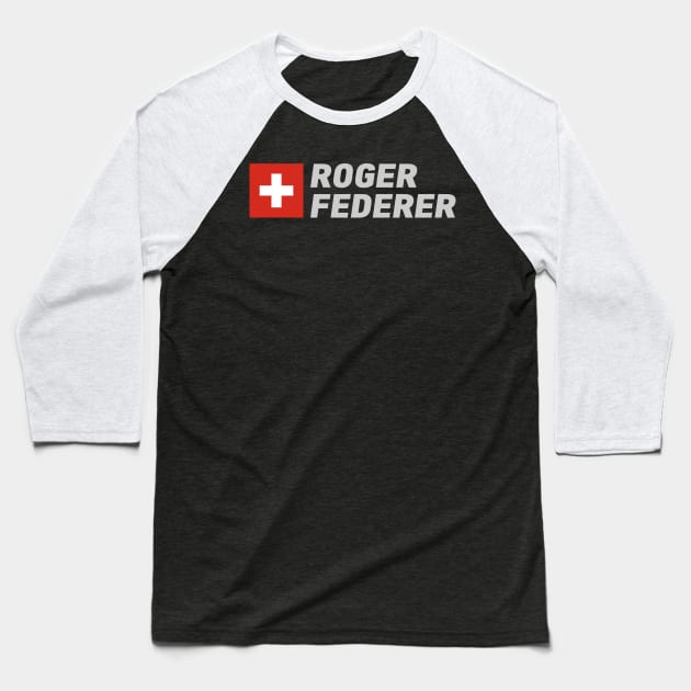 Roger Federer Baseball T-Shirt by mapreduce